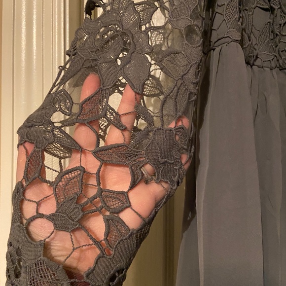 Chi Chi London Plus lace midi dress in charcoal gray from ASOS - Picture 10 of 10